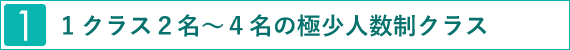 １クラス２名～４名の極少人数制クラス